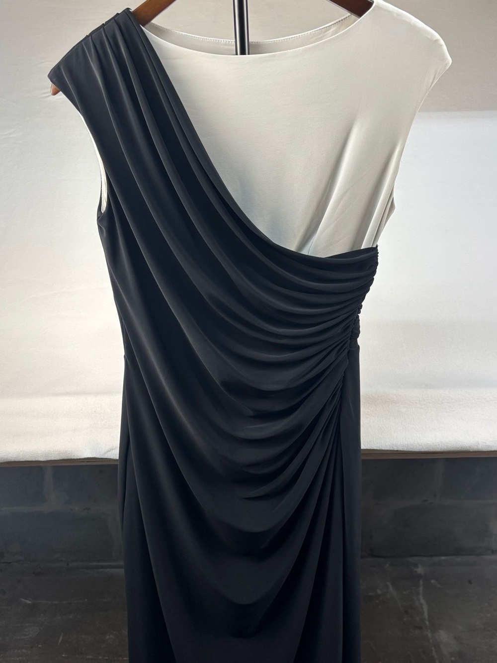 Elegant Black Draped Dress in Great Condition!